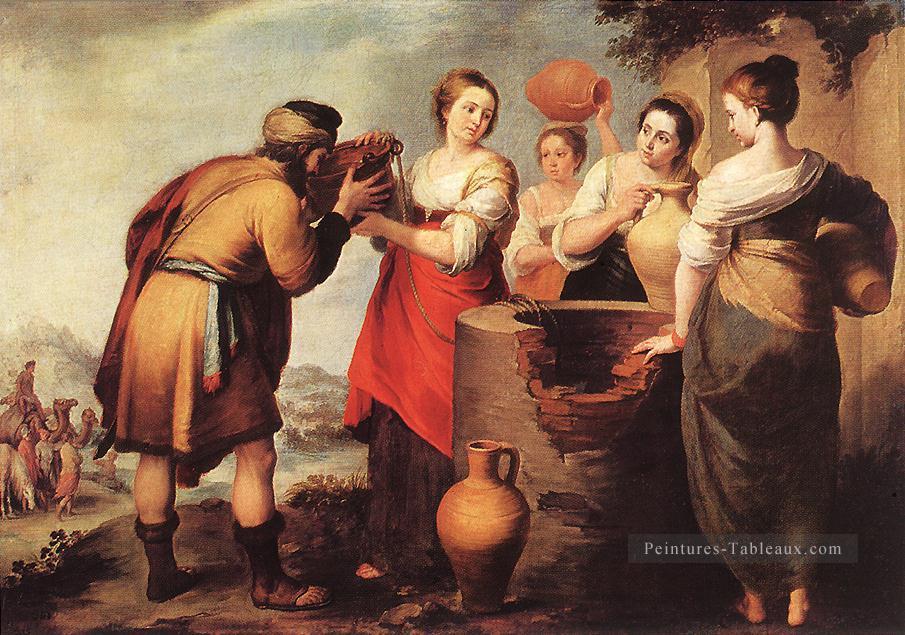 Rebecca et Eliezer espagnol Baroque Bartolome Esteban Murillo Peintures à l'huile